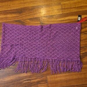 Material Girl Lavender Knit Fringe Wrap